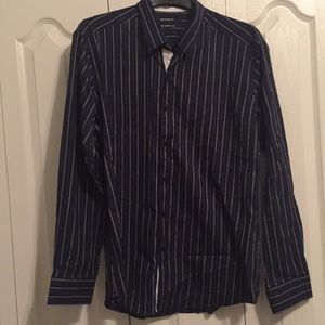 NWT Men’s button down. Navy black white 17-17 1/2